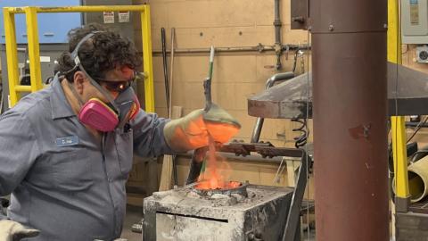 Mid-States employee refining precious metals