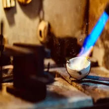 Torch melting gold 