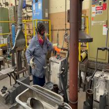 Mid-States employee refines metal