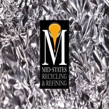 Mid-states logo overtop scrap silver